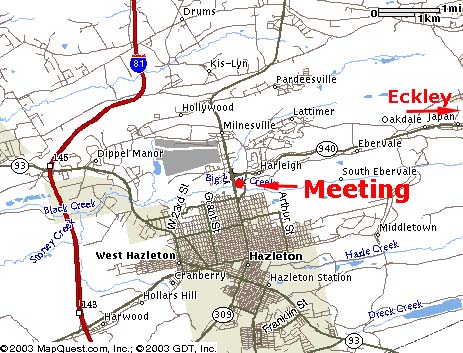 Map showing location of Hazle Township Buildings